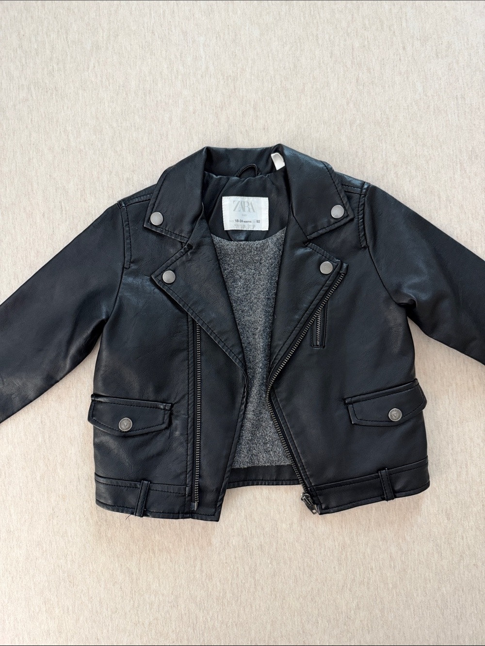 Zara Black Faux Leather Moto Jacket